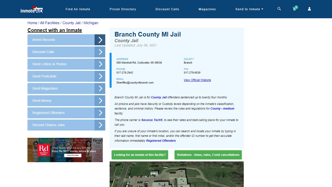 Branch County MI Jail - Inmate Locator - Coldwater, MI